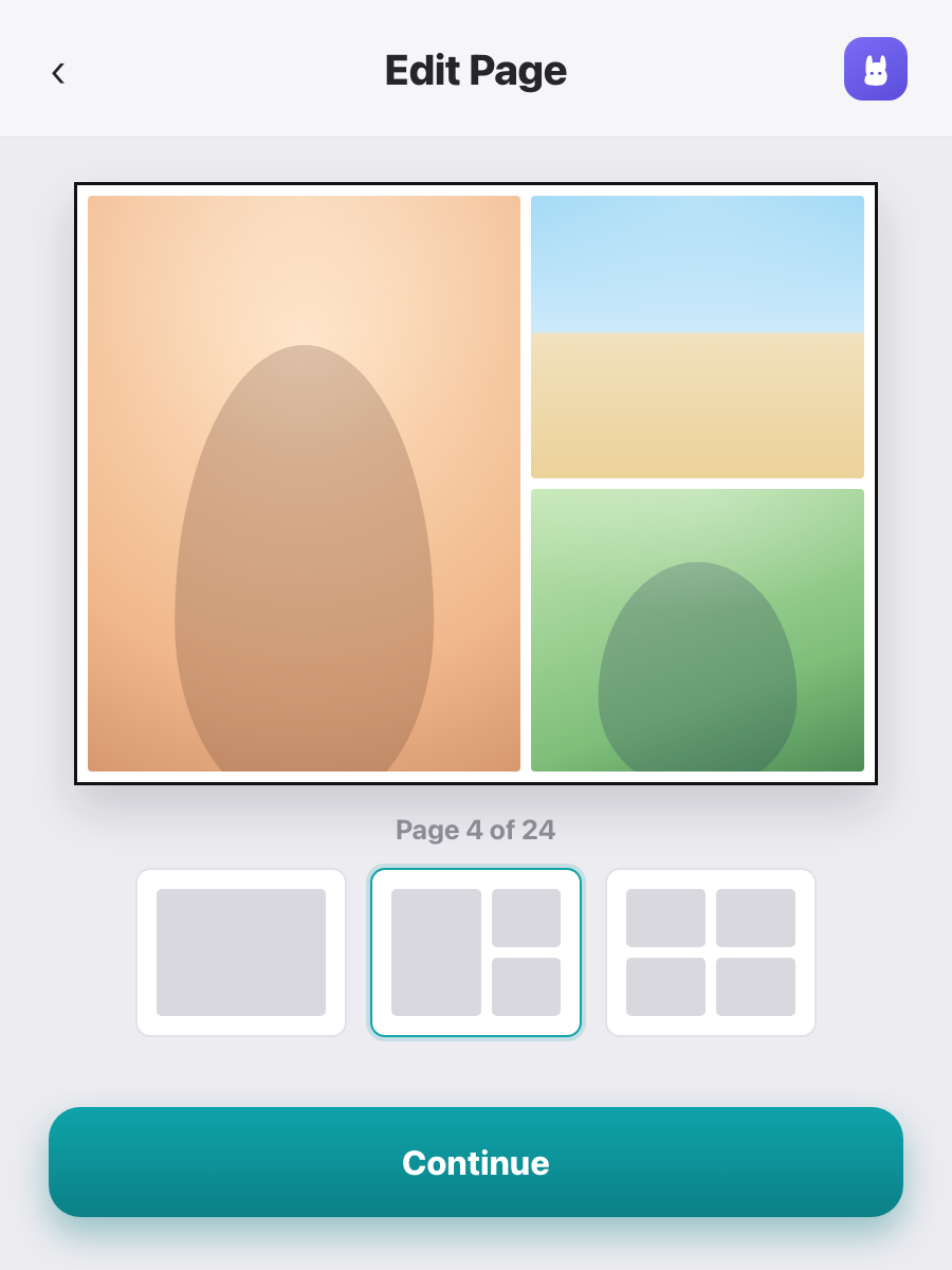 Lay out a book page in the editor